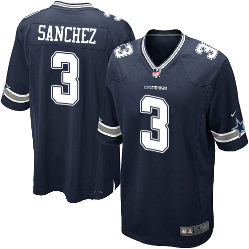 Youth Game Mark Sanchez Nike Jersey Navy Blue Home - #3 NFL Dallas Cowboys